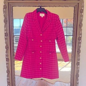 Tuckernuck Pomander place houndstooth dress in pink!!!
